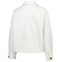 Veste boutonnée en velours côtelé Hype and Vice White Alabama Crimson Tide pour femmes