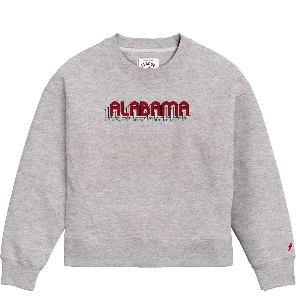 Sweat-shirt à enfiler carré Ash Alabama Crimson Tide de la ligue collégiale pour femmes