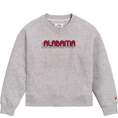 Women's League Collegiate Wear Ash Alabama Crimson Tide Boxy Pullover Sweatshirt