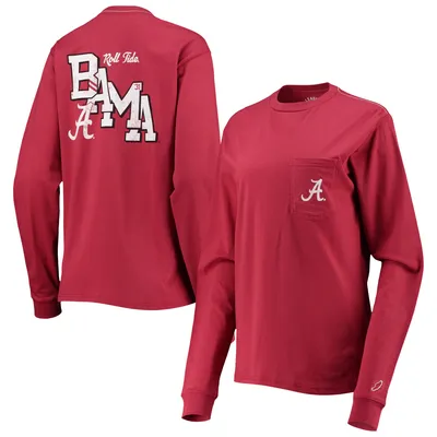 Alabama Crimson Tide League Collegiate Wear Women's Pocket Oversized Long Sleeve T-Shirt