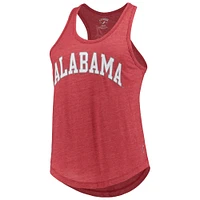 Women's League Collegiate Wear Heather Crimson Alabama Tide Two-Hit Intramural Tri-Blend Scoop Neck Racerback Tank Top
