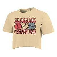 T-shirt court de baseball aux couleurs confortables l'Alabama Crimson Tide pour femmes