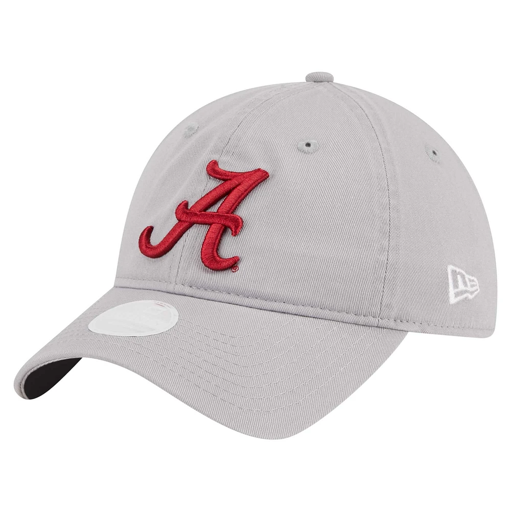 Women's New Era  Gray Alabama Crimson Tide Logo 9TWENTY Adjustable Hat