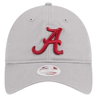 Casquette ajustable 9TWENTY pour femme avec logo Alabama Crimson Tide de New Era gris