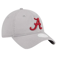 Casquette ajustable 9TWENTY pour femme avec logo Alabama Crimson Tide de New Era gris