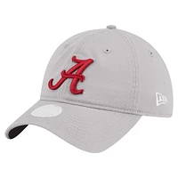 Casquette ajustable 9TWENTY pour femme avec logo Alabama Crimson Tide de New Era gris