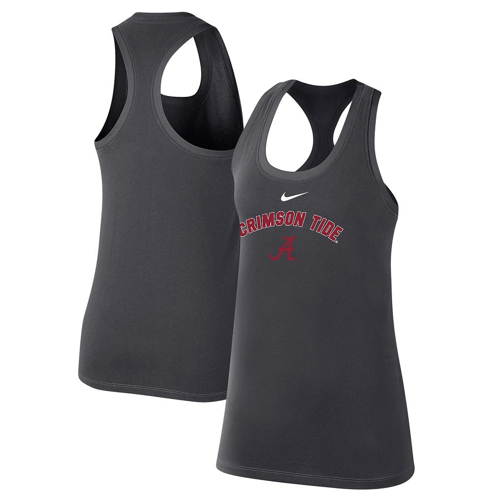 Women's Nike Anthracite Alabama Crimson Tide Arch & Logo Classic Performance Tank Top