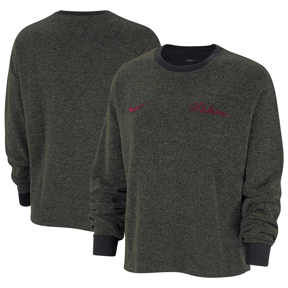 Sweat-shirt Nike Alabama Crimson Tide Yoga Script noir pour femme