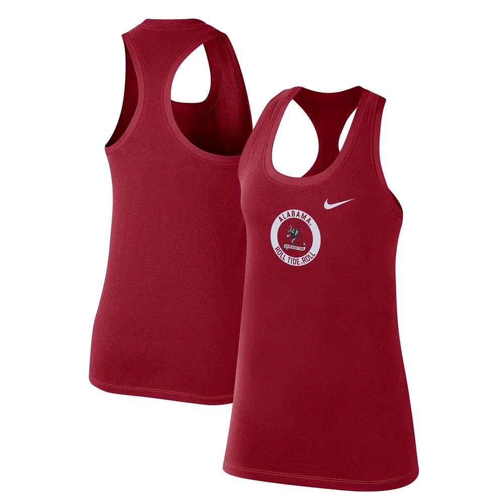 Women's Nike Crimson Alabama Tide Modern Circle Racerback Tank Top