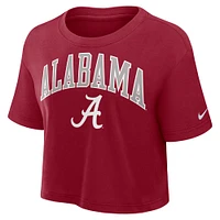 Women's Nike Crimson Alabama Tide Power Pursuit Athletic Prep Arch Performance Cropped T-Shirt