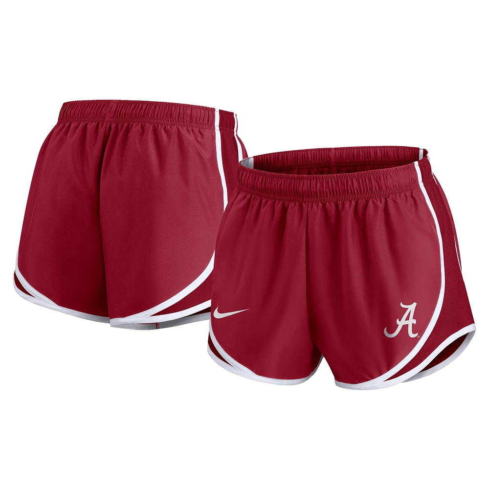 Short Nike Crimson Alabama Tide Primetime Tempo Performance pour femme