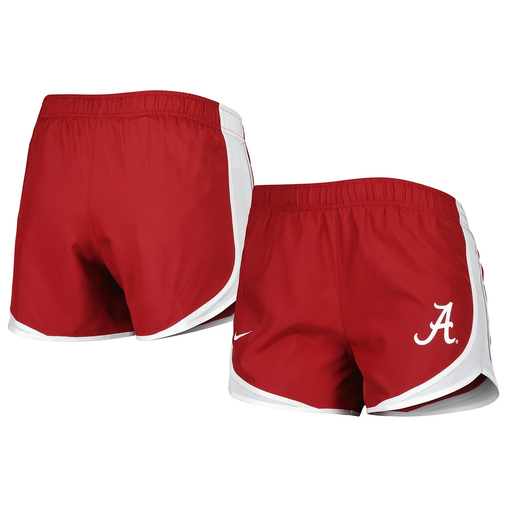 Short de performance Nike Crimson Alabama Tide Tempo pour femme