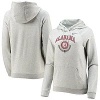 Sweat à capuche raglan Nike Alabama Crimson Tide Varsity Fleece Tri-Blend gris chiné pour femme