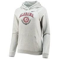 Women's Nike Heathered Gray Alabama Crimson Tide Varsity Fleece Tri-Blend Raglan Pullover Hoodie