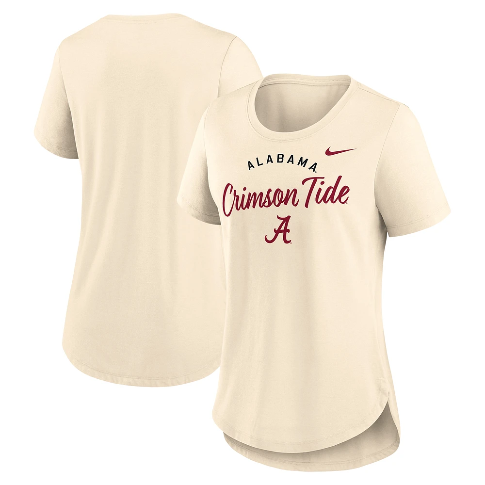 T-shirt Nike Tan Tri-Blend avec logo Script Alabama Crimson Tide pour femme