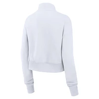 Sweat-shirt court à demi-zip Nike Alabama Crimson Tide Legacy Elevated Logo pour femme Blanc