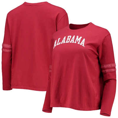 T-shirt à manches longues pour femmes Original Rétro Marques Crimson Alabama Tide Vault rayures vintage