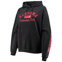 Women's Pressbox Black Alabama Crimson Tide Rock n Roll Super Oversized Pullover Hoodie