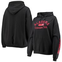 Women's Pressbox Black Alabama Crimson Tide Rock n Roll Super Oversized Pullover Hoodie