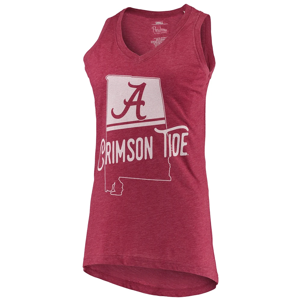 Débardeur Pressbox Crimson Alabama Tide Ferris Melange pour femme