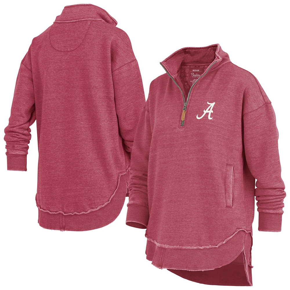 Women's Pressbox  Crimson Alabama Tide Northfork Sojourn Poncho Quarter-Zip Sweatshirt