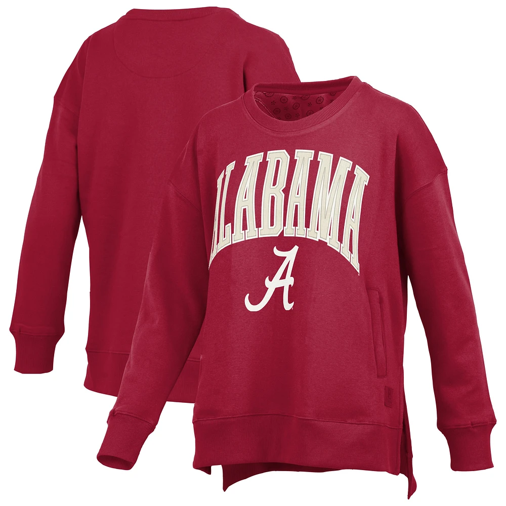 Sweat-shirt à poches pour femme Pressbox Crimson Alabama Tide Arch