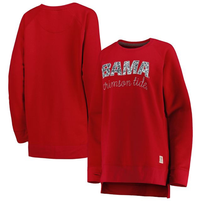 Pressbox Crimson Alabama Tide Steamboat Sweat-shirt raglan imprimé animal pour femme