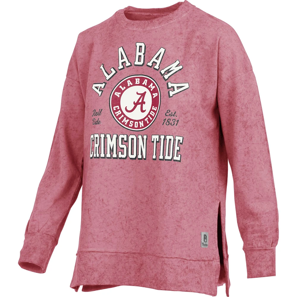 Sweat-shirt Pressbox Crimson Alabama Tide Sun Washed Bishop pour femme