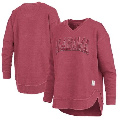 Women's Pressbox  Crimson Alabama Tide Westin Poncho V-Neck Pullover Sweatshirt