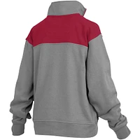 Women's Pressbox Gray Alabama Crimson Tide Avon Fleece Quarter-Zip Jacket