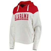 Sweat à capuche Pressbox pour femme, blanc/cramoisi Alabama Crimson Tide Chicago 2-Hit Yoke