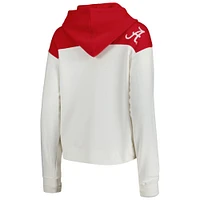 Sweat à capuche Pressbox pour femme, blanc/cramoisi Alabama Crimson Tide Chicago 2-Hit Yoke