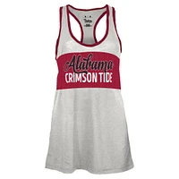 Débardeur dos nageur Alabama Crimson Tide Tracy pour femme, blanc/cramoisi, à imprimé dévoré