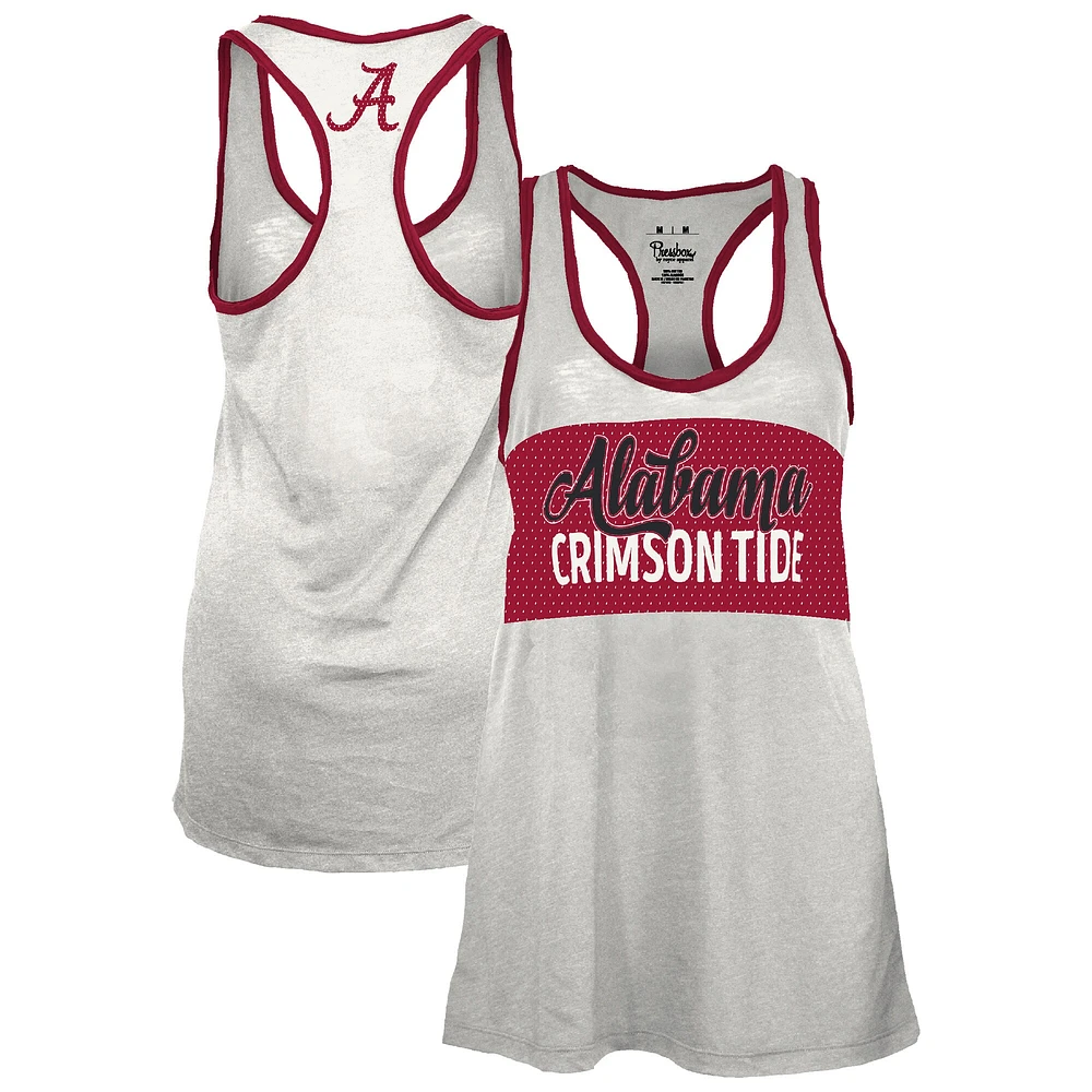 Women's Pressbox White/Crimson Alabama Crimson Tide Tracy Racerback Tank Top
