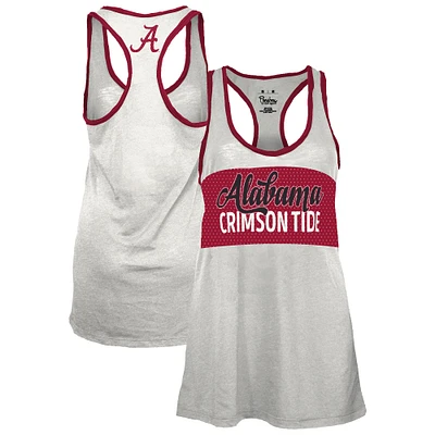 Women's Pressbox White/Crimson Alabama Crimson Tide Tracy Racerback Tank Top
