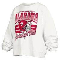 Sweat-shirt surdimensionné à logo rétro Janice de Pressbox White Alabama Crimson Tide pour femme