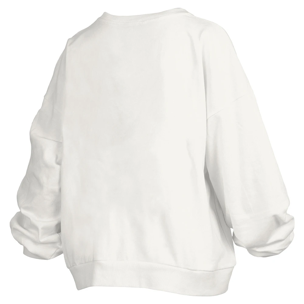 Sweat-shirt surdimensionné à logo rétro Janice de Pressbox White Alabama Crimson Tide pour femme