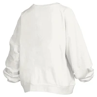 Sweat-shirt surdimensionné à logo rétro Janice de Pressbox White Alabama Crimson Tide pour femme