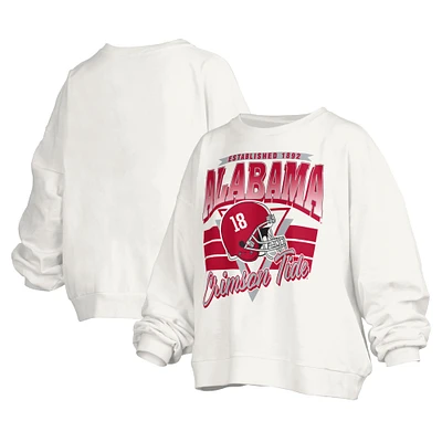 Sweat-shirt surdimensionné à logo rétro Janice de Pressbox White Alabama Crimson Tide pour femme