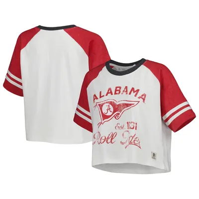 T-shirt raglan court Pressbox Alabama Crimson Tide Melange Beaumont pour femme