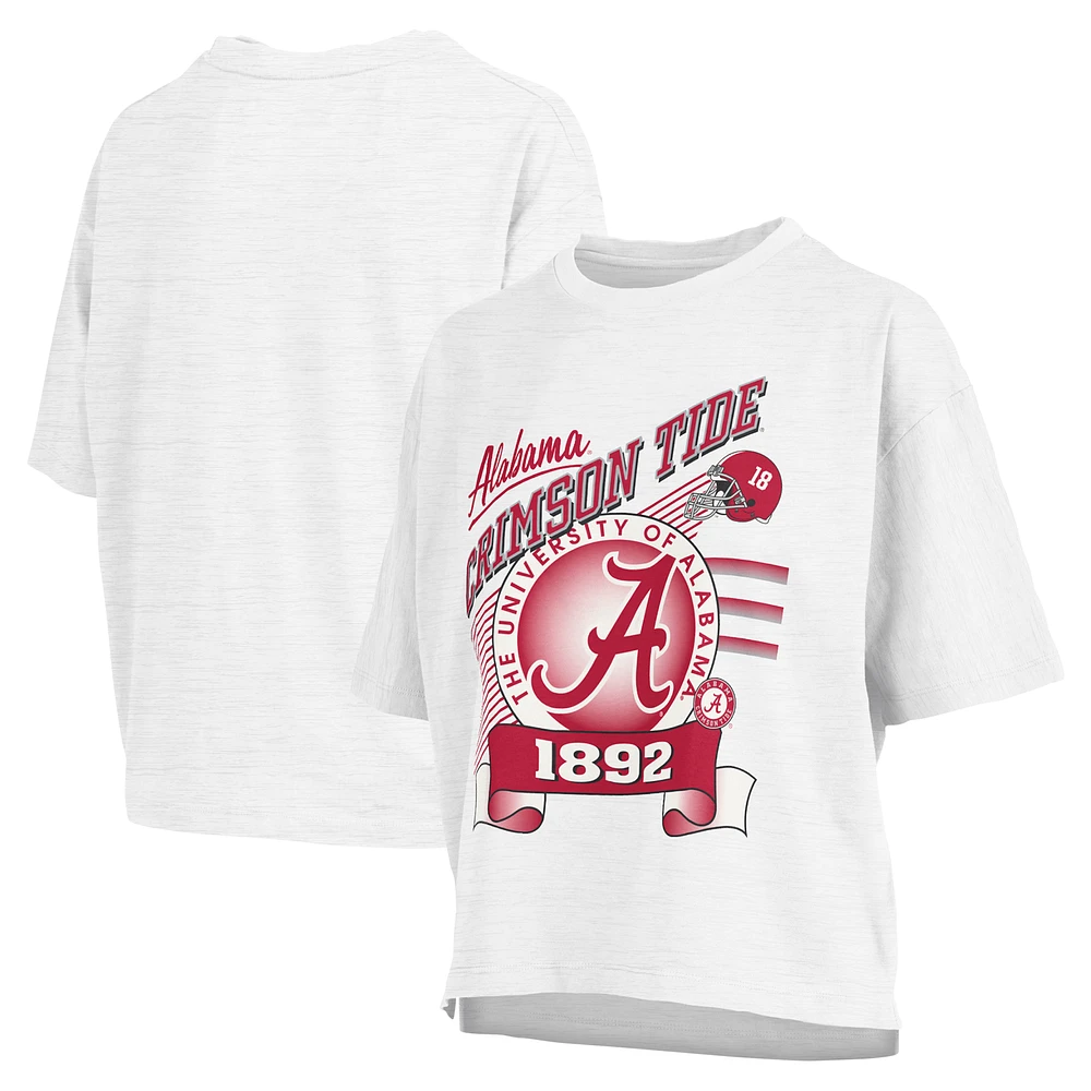 T-shirt Pressbox blanc Alabama Crimson Tide Rock & Roll Slub pour femmes