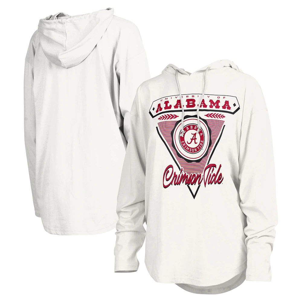 Women's Pressbox White Alabama Crimson Tide San Bruno Hoodie Long Sleeve T-Shirt