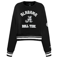 Women's Pro Standard  Black Alabama Crimson Tide Pearl Cropped Pullover Sweatshirt