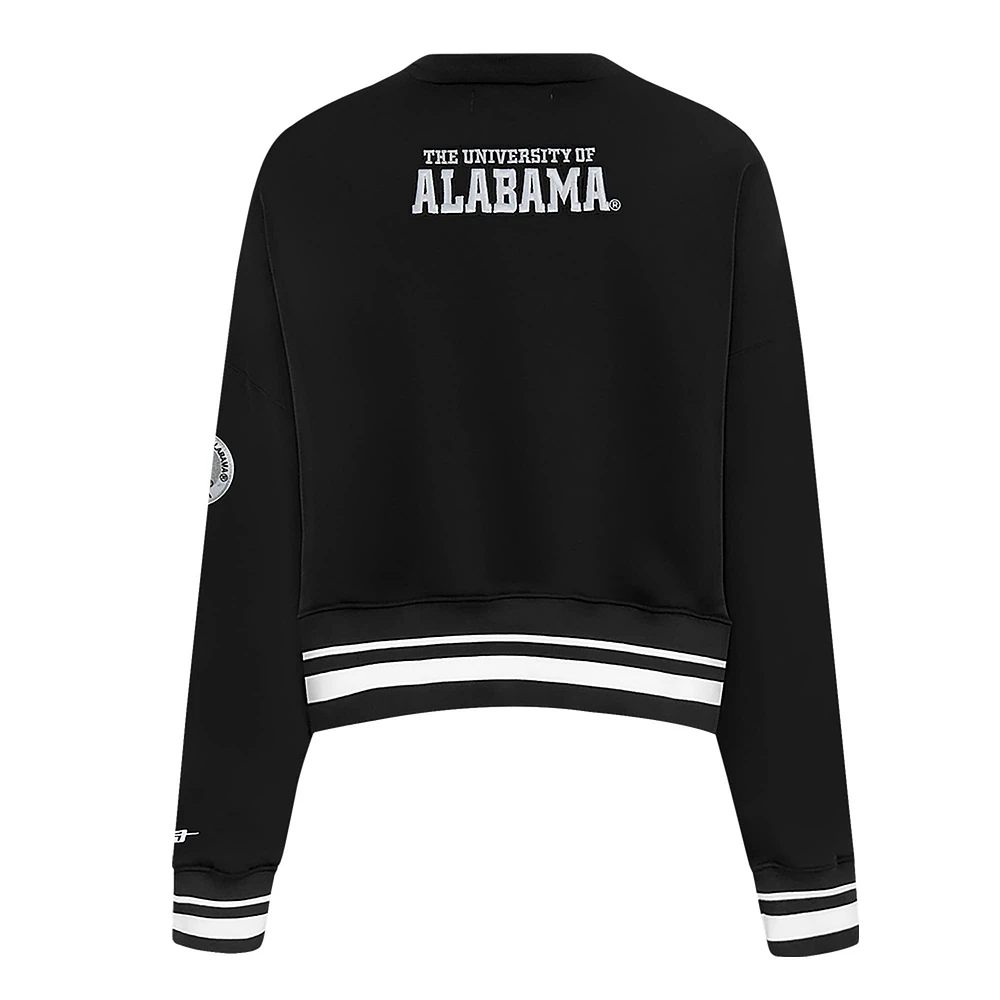 Sweat-shirt court Pro Standard pour femme, noir, Alabama Crimson Tide Pearl