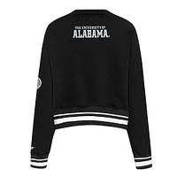 Women's Pro Standard  Black Alabama Crimson Tide Pearl Cropped Pullover Sweatshirt