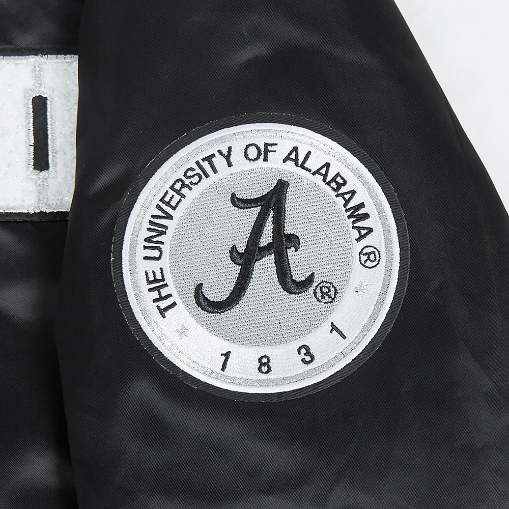 Women's Pro Standard  Black Alabama Crimson Tide Satin Pearl Full-Snap Jacket