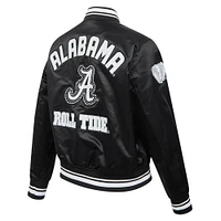 Women's Pro Standard  Black Alabama Crimson Tide Satin Pearl Full-Snap Jacket