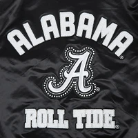 Women's Pro Standard  Black Alabama Crimson Tide Satin Pearl Full-Snap Jacket