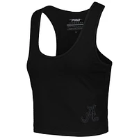 Women's Pro Standard Black Alabama Crimson Tide Tonal Neutral Fitted Waist Length Racerback Tank Top