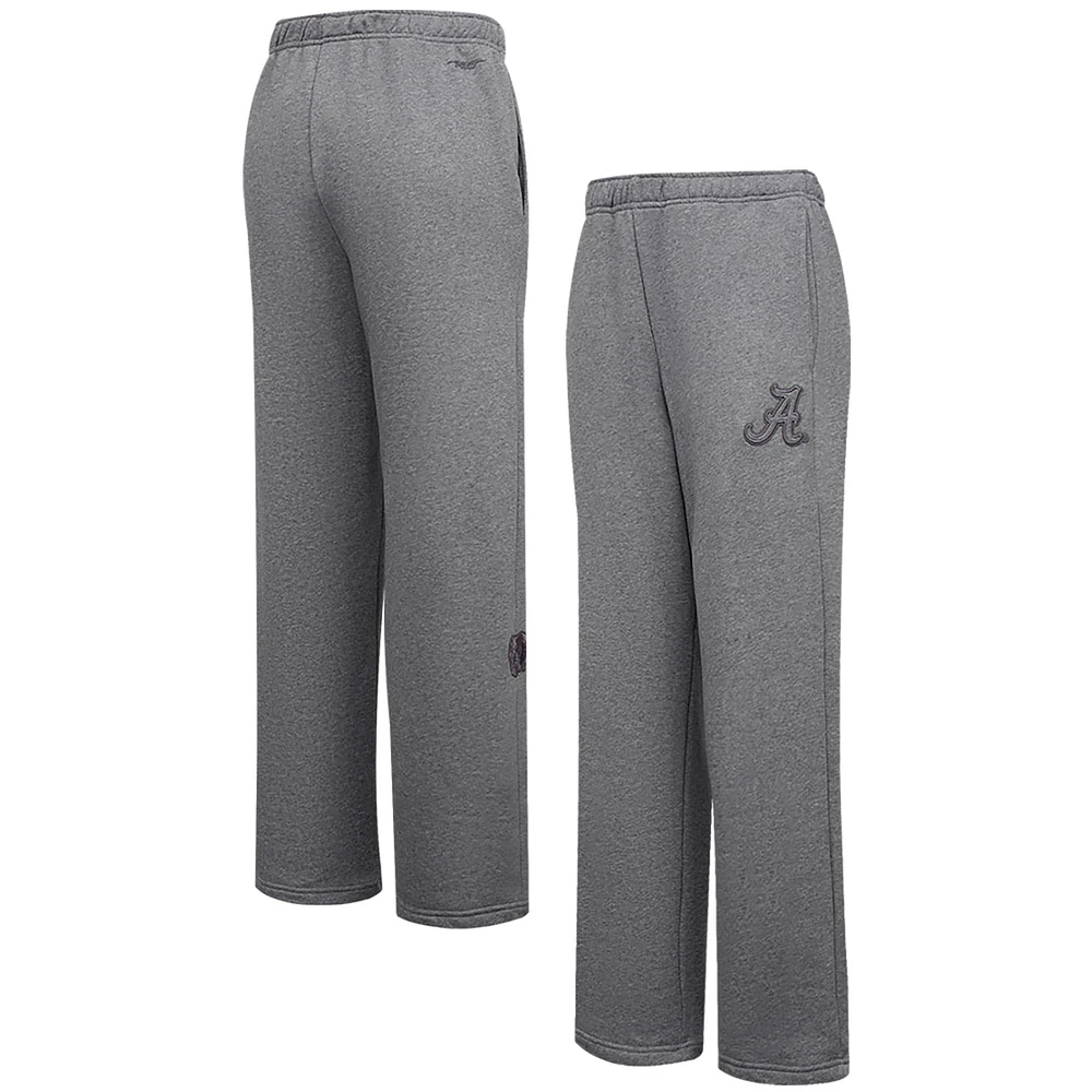 Pantalon de survêtement en polaire coupe décontractée Pro Standard Heather Charcoal Alabama Crimson Tide ton sur neutre pour femme